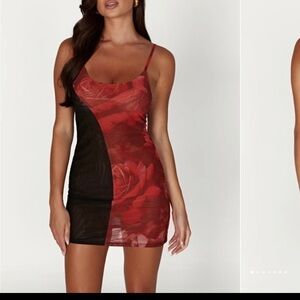 Meshki Red and Black Mini Dress